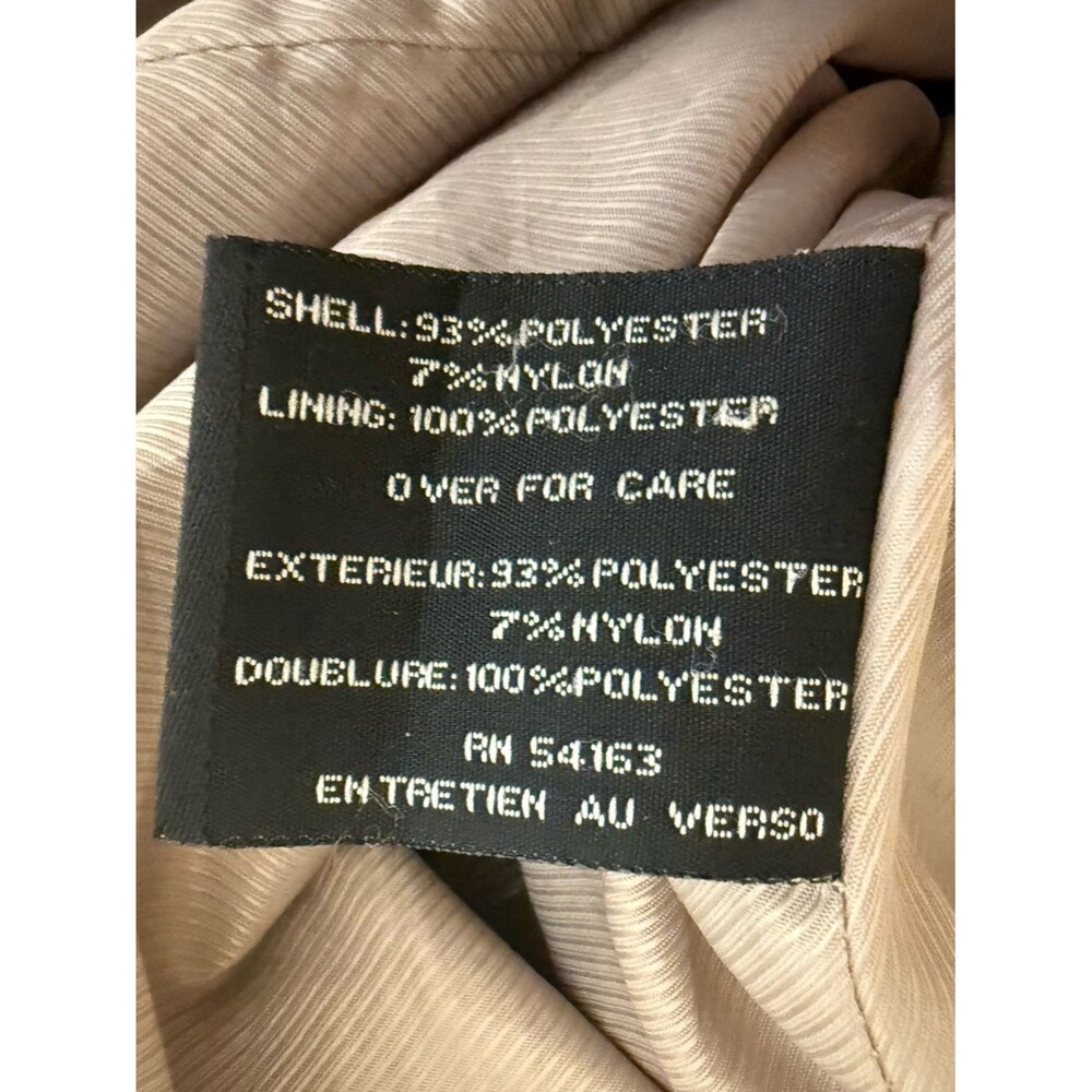 Cole Haan - Taupe Sateen Finish Trench Coat - size XL - Picture 4 of 7